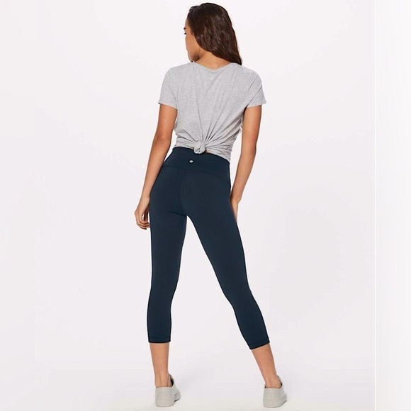 Lululemon Wunder Under High Rise Crop Leggings Full-On Luon 21" Nocturnal Teal 2 - Picture 2 of 12